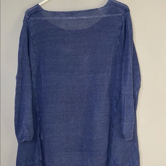 Poetry Blue Crew Neck Sweater with Relaxed Fit - Picture 10 of 14